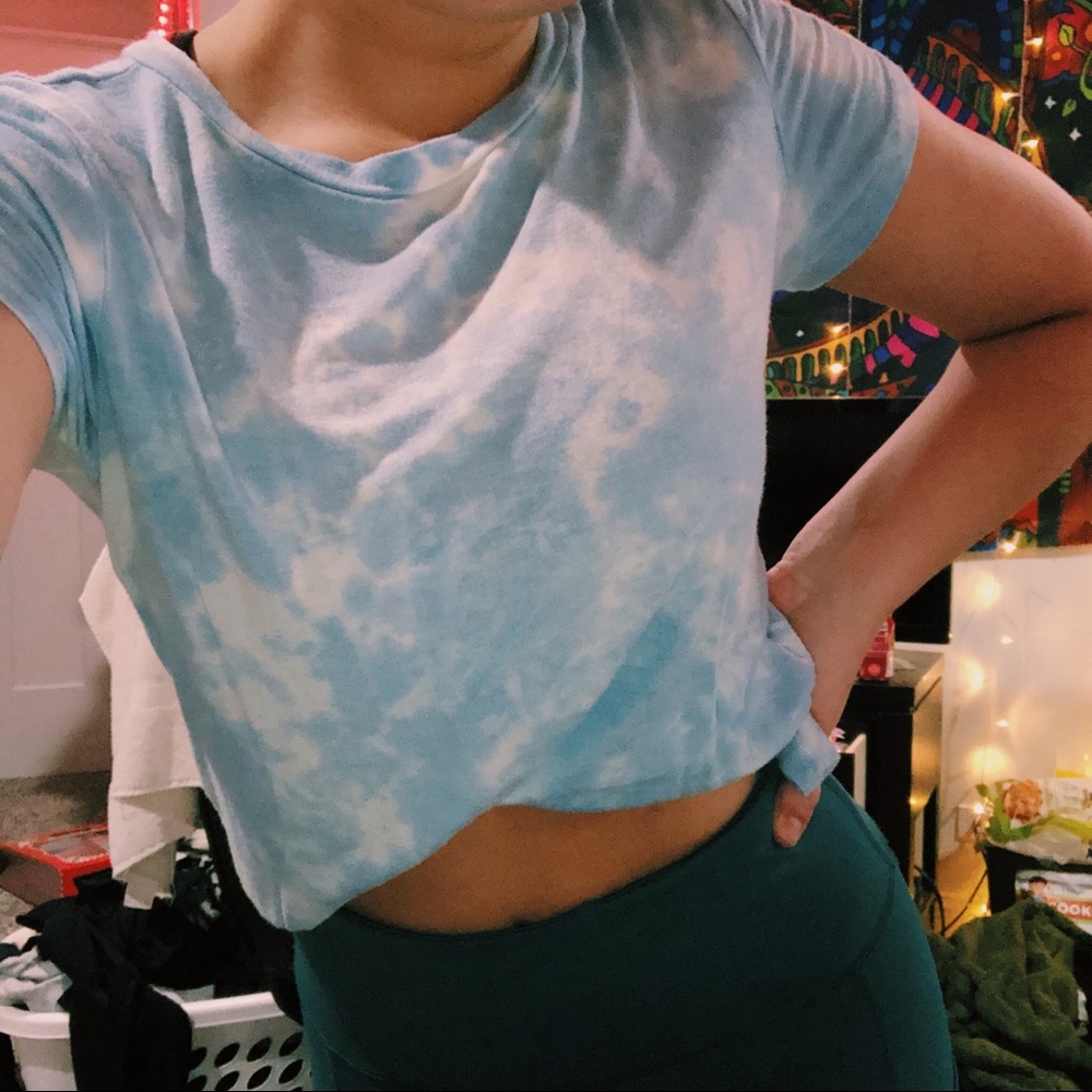 Blue Tye Dye Crop Top